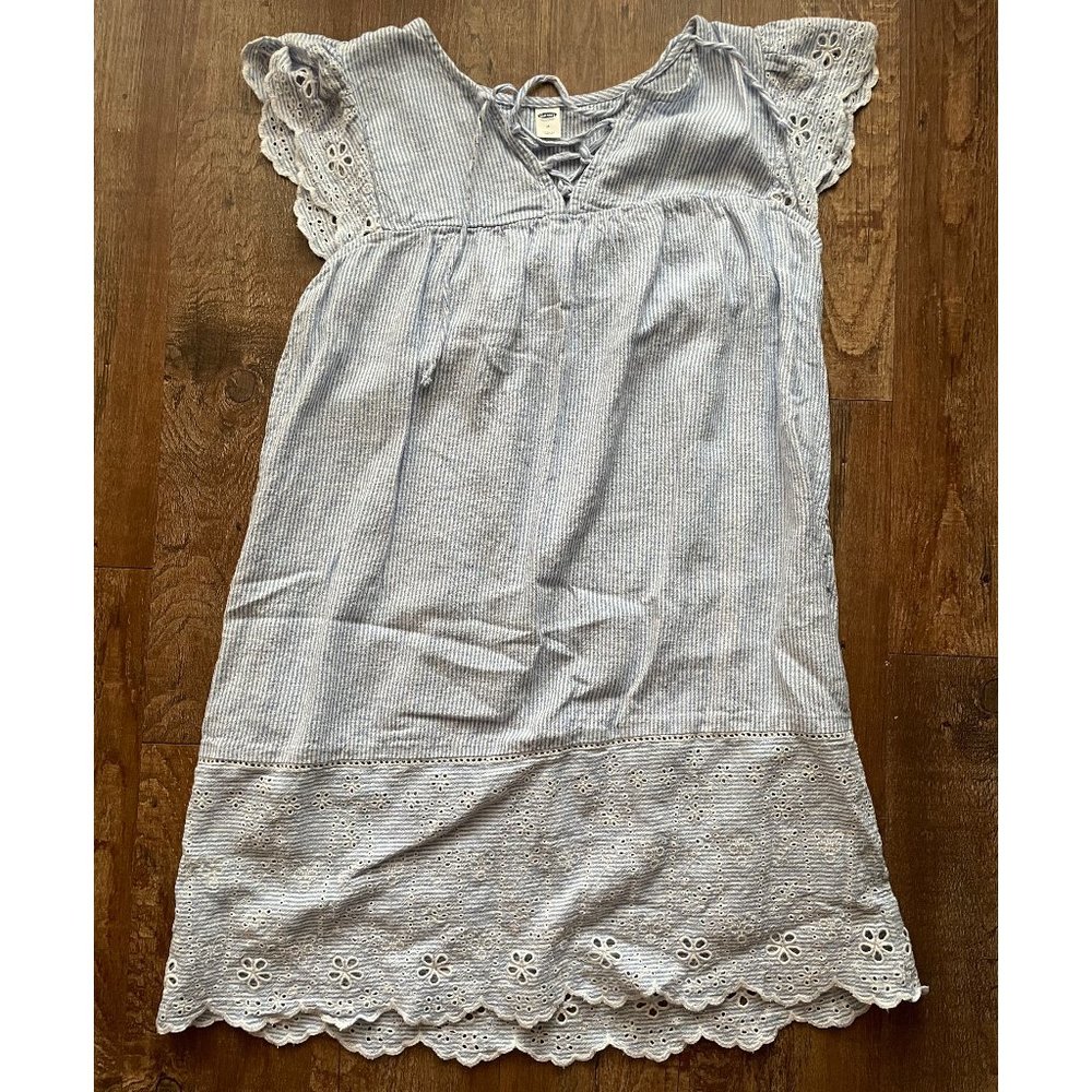Blue and White Striped Old Navy Linen Dress
